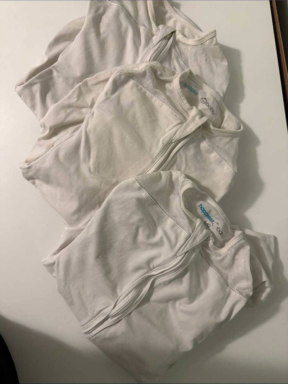 Happiest Baby White Zip Front Snoo Sleep Sacks - Set of 3